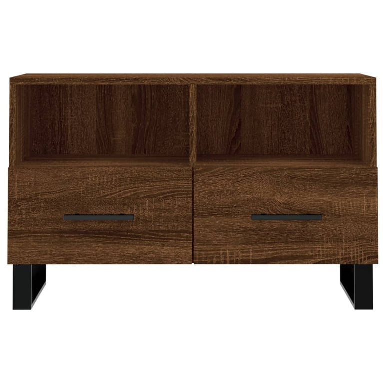 Tv-meubel 80x36x50 cm bewerkt hout bruin eikenkleur MeubelReus