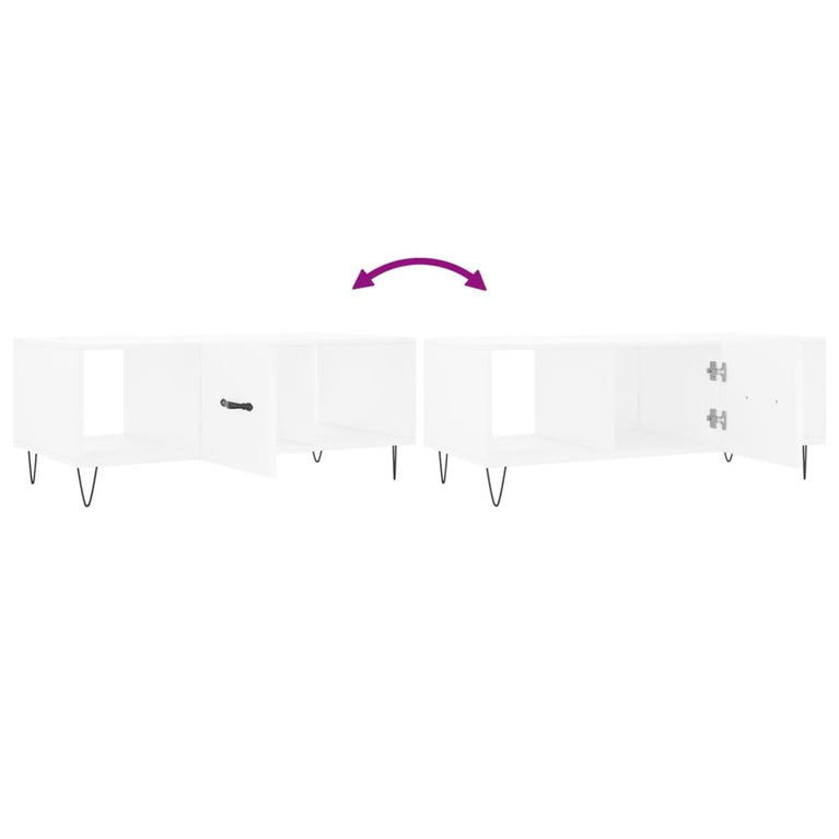 Salontafel 102x50x40 cm bewerkt hout wit MeubelReus