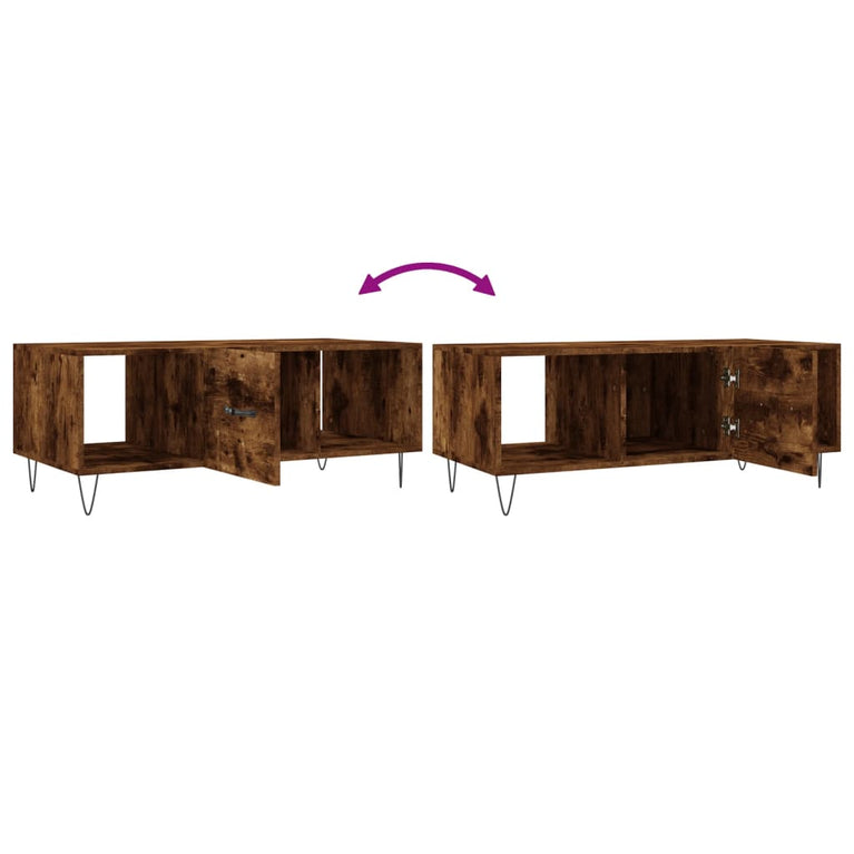 Salontafel 102x50x40 cm bewerkt hout gerookt eikenkleurig MeubelReus