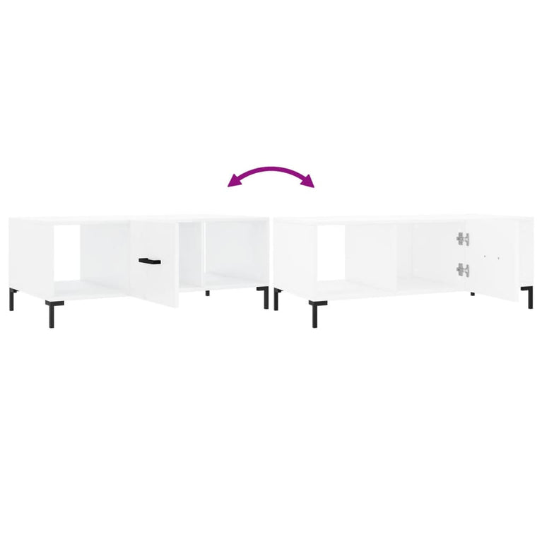 Salontafel 102x50x40 cm bewerkt hout hoogglans wit MeubelReus