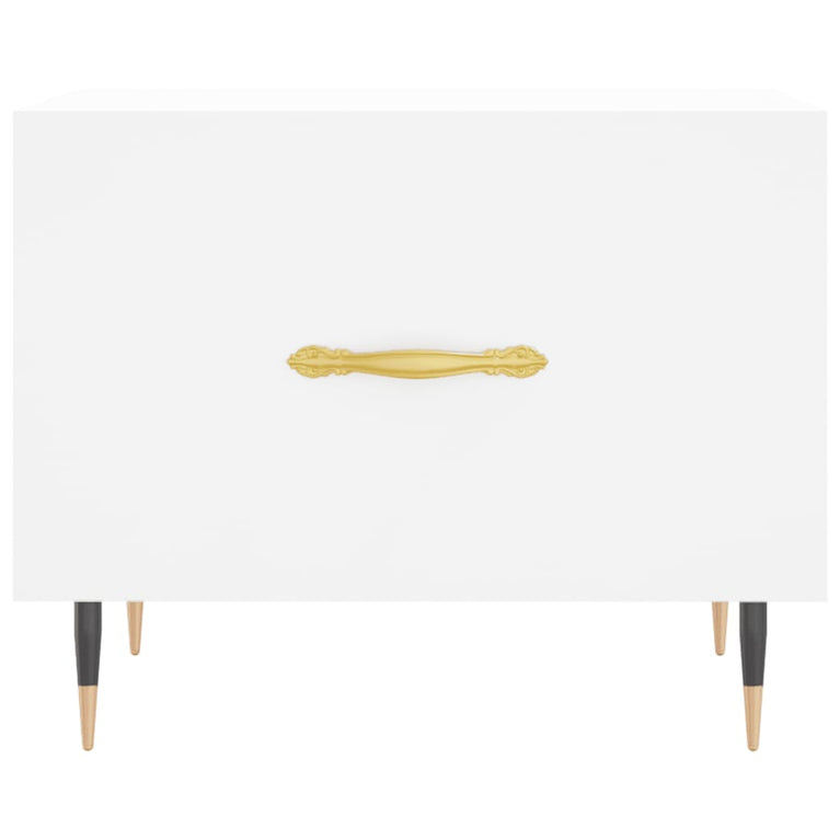 Salontafels 2 st 50x50x40 cm bewerkt hout wit MeubelReus