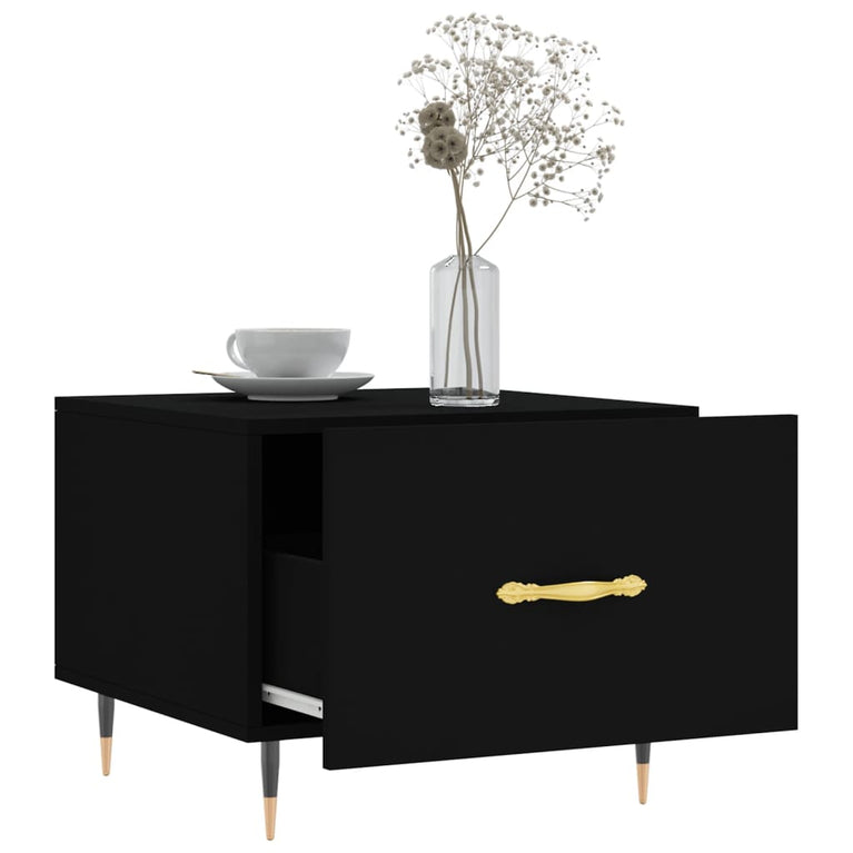 Salontafels 2 st 50x50x40 cm bewerkt hout zwart MeubelReus