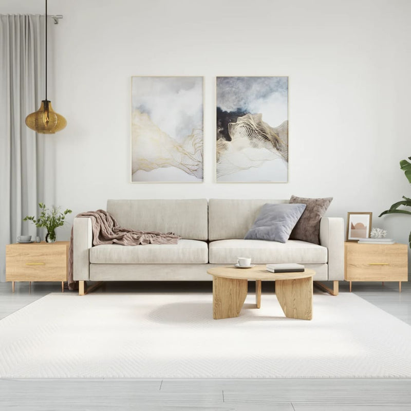 Salontafels 2 st 50x50x40 cm bewerkt hout sonoma eikenkleurig MeubelReus