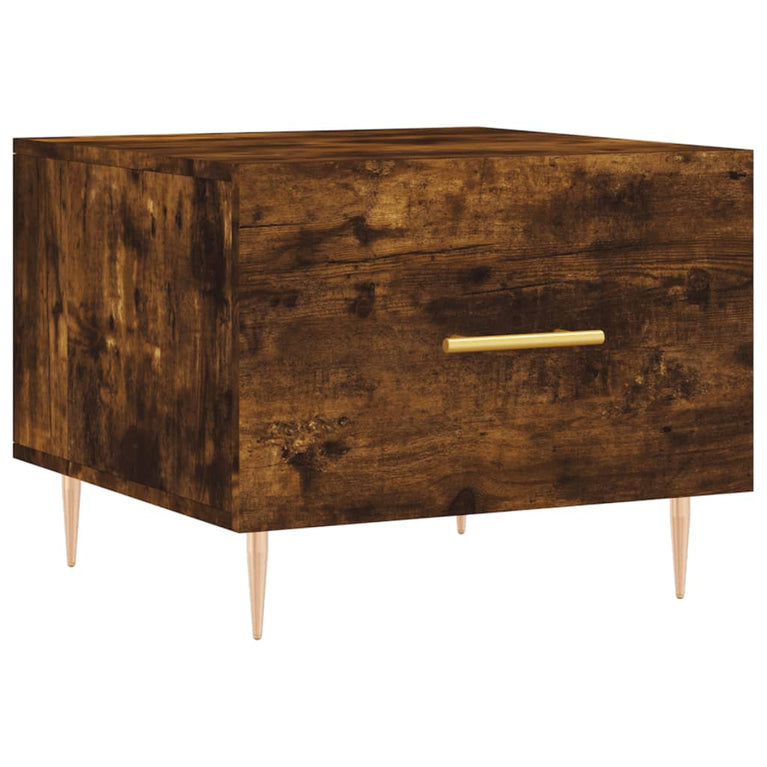 Salontafels 2 st 50x50x40 cm bewerkt hout gerookt eikenkleurig MeubelReus