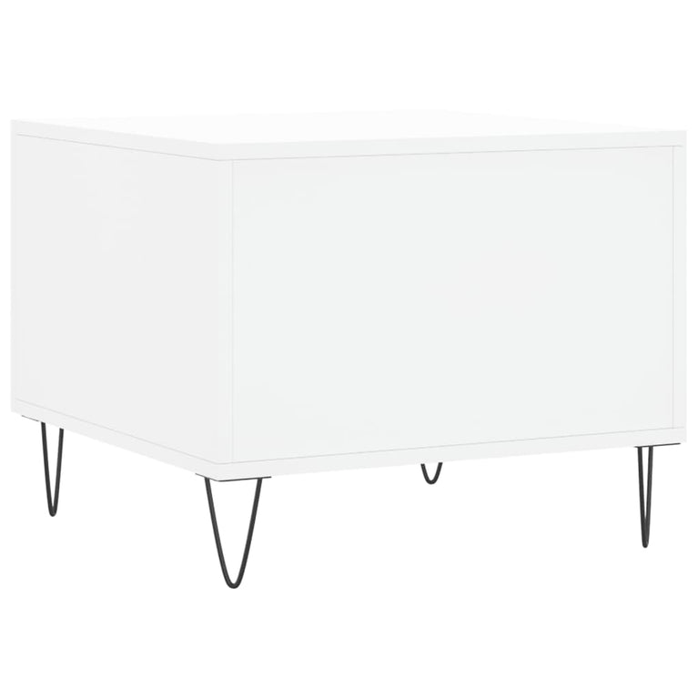 Salontafels 2 st 50x50x40 cm bewerkt hout wit MeubelReus