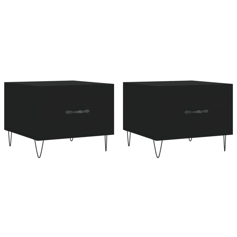 Salontafels 2 st 50x50x40 cm bewerkt hout zwart MeubelReus