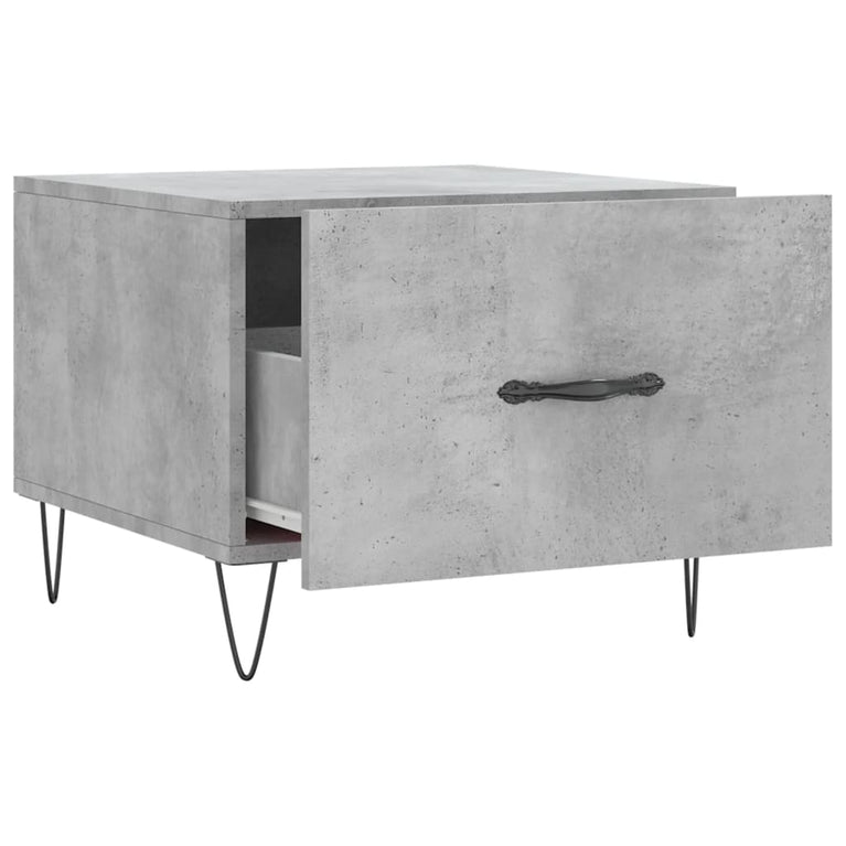 Salontafel 50x50x40 cm bewerkt hout betongrijs MeubelReus