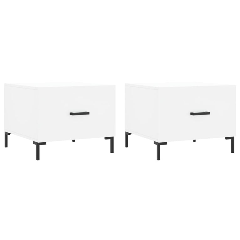 Salontafels 2 st 50x50x40 cm bewerkt hout wit MeubelReus