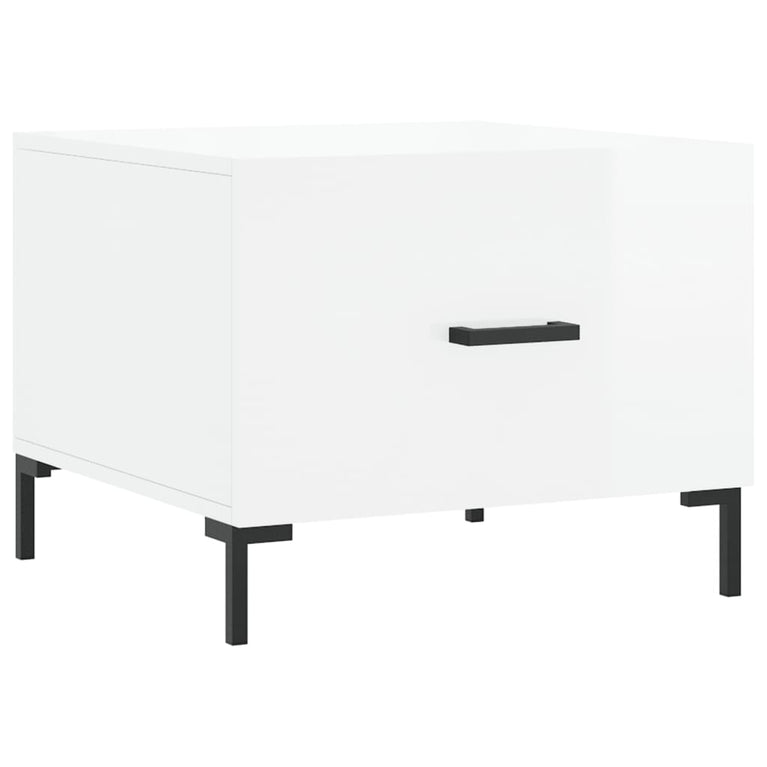 Salontafels 2 st 50x50x40 cm bewerkt hout hoogglans wit MeubelReus