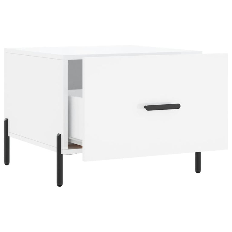 Salontafels 2 st 50x50x40 cm bewerkt hout hoogglans wit MeubelReus