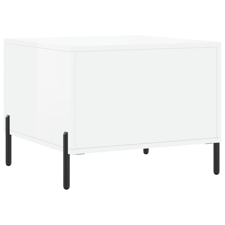 Salontafels 2 st 50x50x40 cm bewerkt hout hoogglans wit MeubelReus