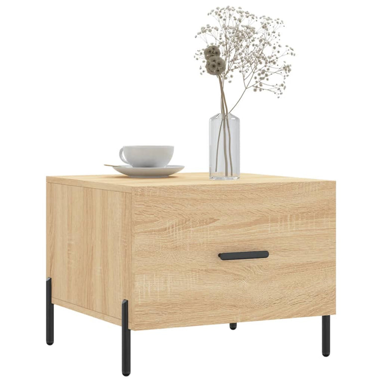Salontafels 2 st 50x50x40 cm bewerkt hout sonoma eikenkleurig MeubelReus