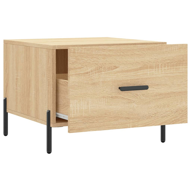 Salontafels 2 st 50x50x40 cm bewerkt hout sonoma eikenkleurig MeubelReus