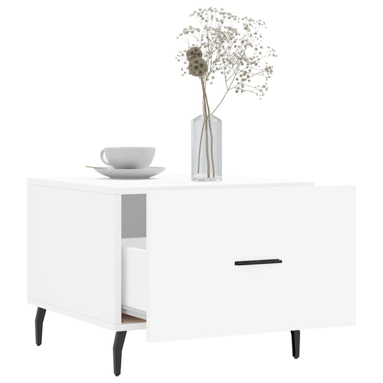 Salontafels 2 st 50x50x40 cm bewerkt hout wit MeubelReus