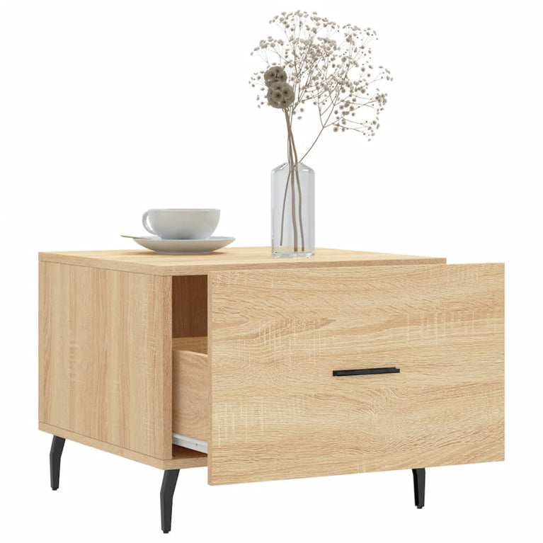 Salontafels 2 st 50x50x40 cm bewerkt hout sonoma eikenkleurig MeubelReus