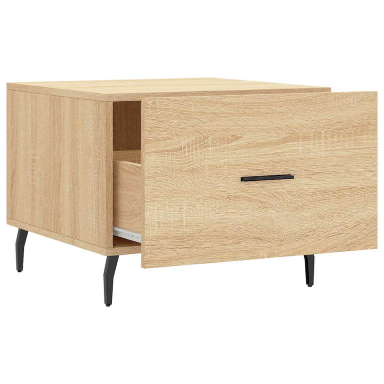Salontafels 2 st 50x50x40 cm bewerkt hout sonoma eikenkleurig MeubelReus