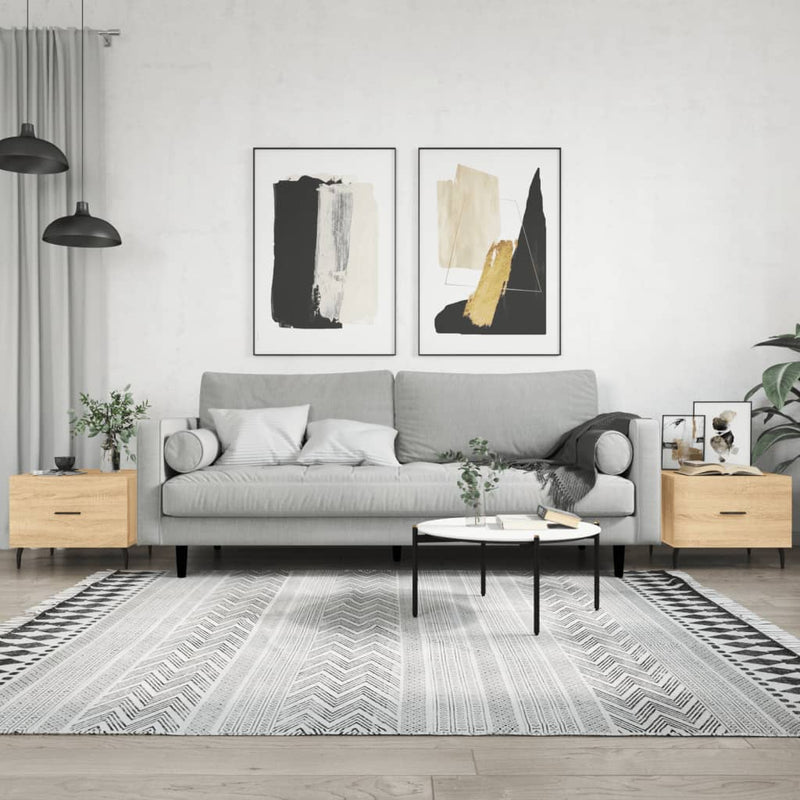 Salontafels 2 st 50x50x40 cm bewerkt hout sonoma eikenkleurig MeubelReus