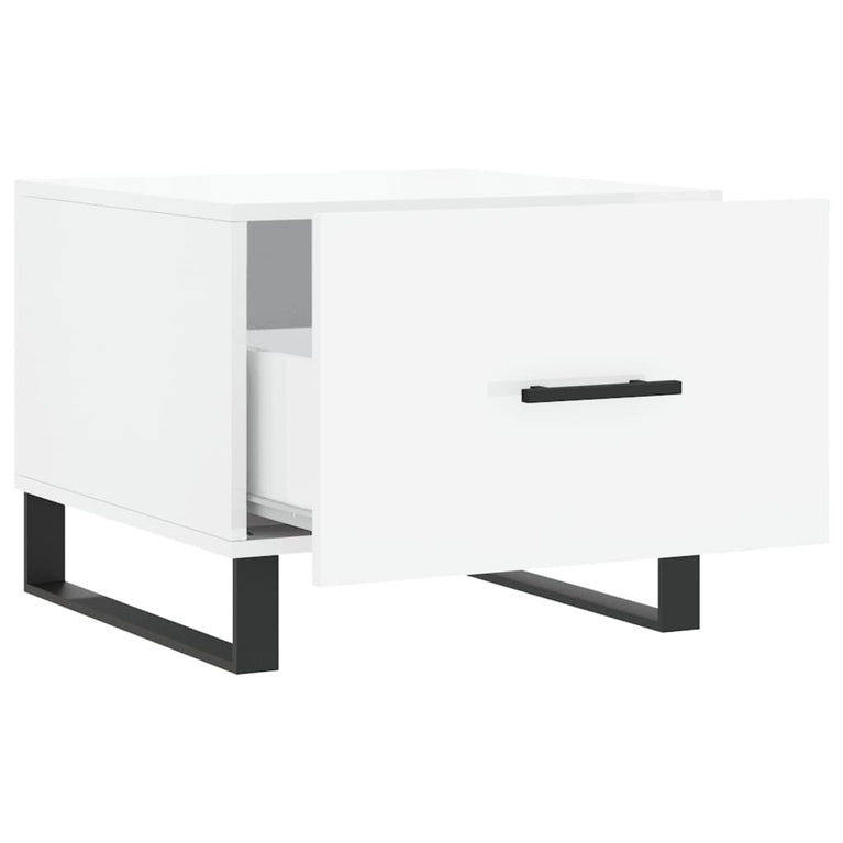 Salontafels 2 st 50x50x40 cm bewerkt hout hoogglans wit MeubelReus