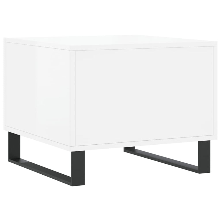 Salontafels 2 st 50x50x40 cm bewerkt hout hoogglans wit MeubelReus
