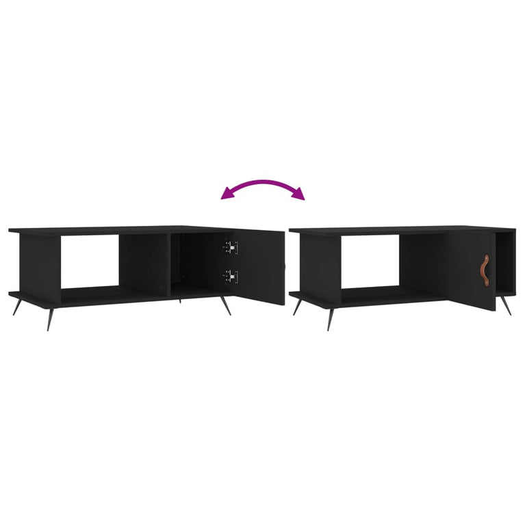 Salontafel 90x50x40 cm bewerkt hout zwart MeubelReus