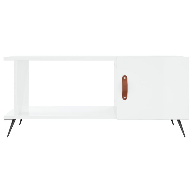 Salontafel 90x50x40 cm bewerkt hout hoogglans wit MeubelReus