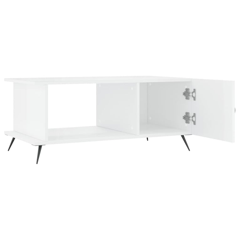 Salontafel 90x50x40 cm bewerkt hout hoogglans wit MeubelReus