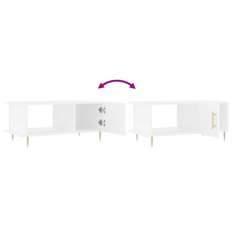 Salontafel 90x50x40 cm bewerkt hout wit MeubelReus