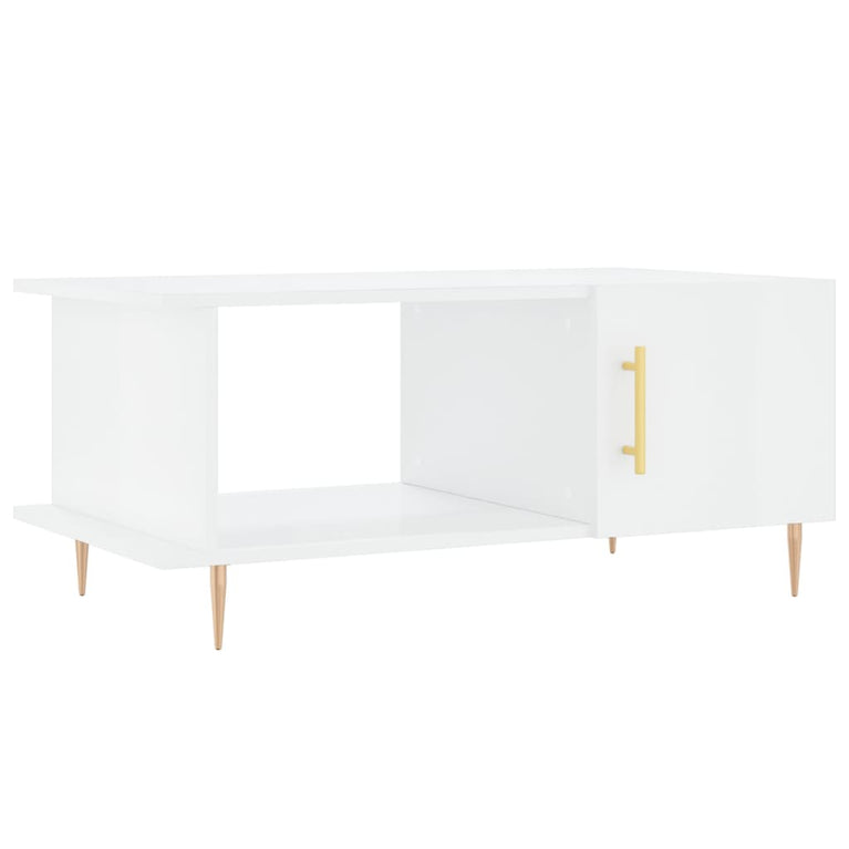 Salontafel 90x50x40 cm bewerkt hout hoogglans wit MeubelReus