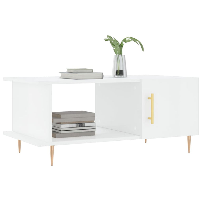 Salontafel 90x50x40 cm bewerkt hout hoogglans wit MeubelReus
