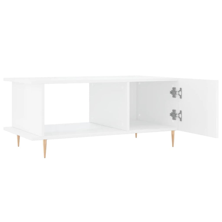 Salontafel 90x50x40 cm bewerkt hout hoogglans wit MeubelReus