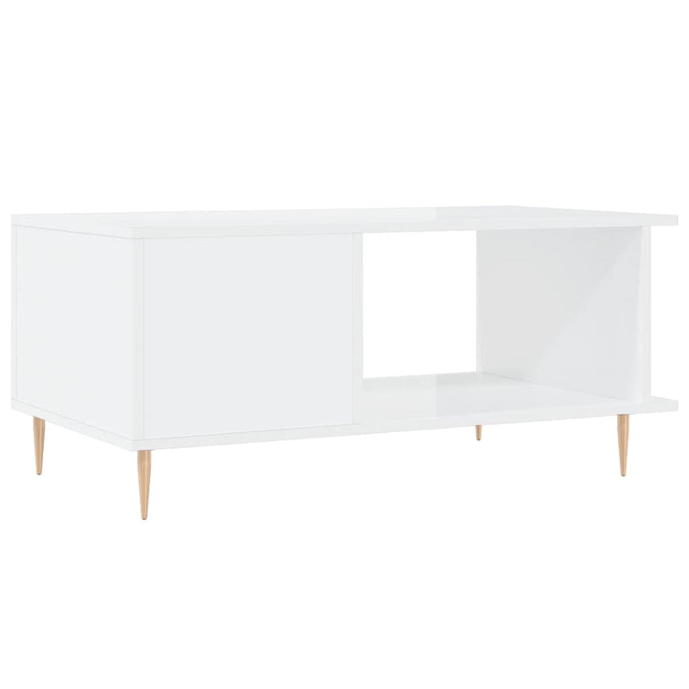 Salontafel 90x50x40 cm bewerkt hout hoogglans wit MeubelReus