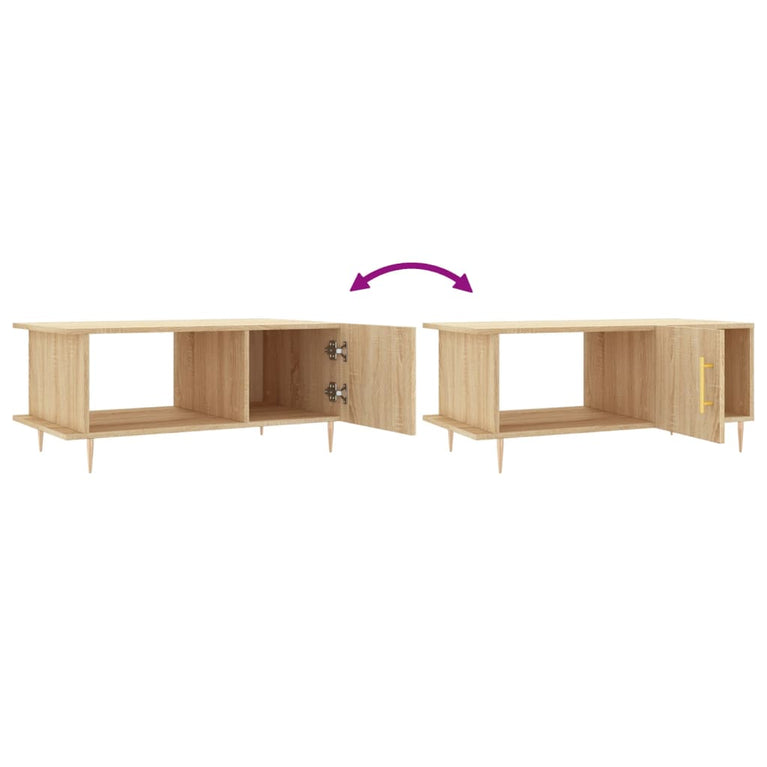 Salontafel 90x50x40 cm bewerkt hout sonoma eikenkleurig MeubelReus