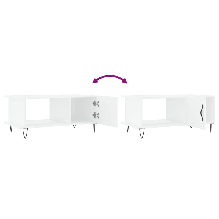 Salontafel 90x50x40 cm bewerkt hout wit MeubelReus