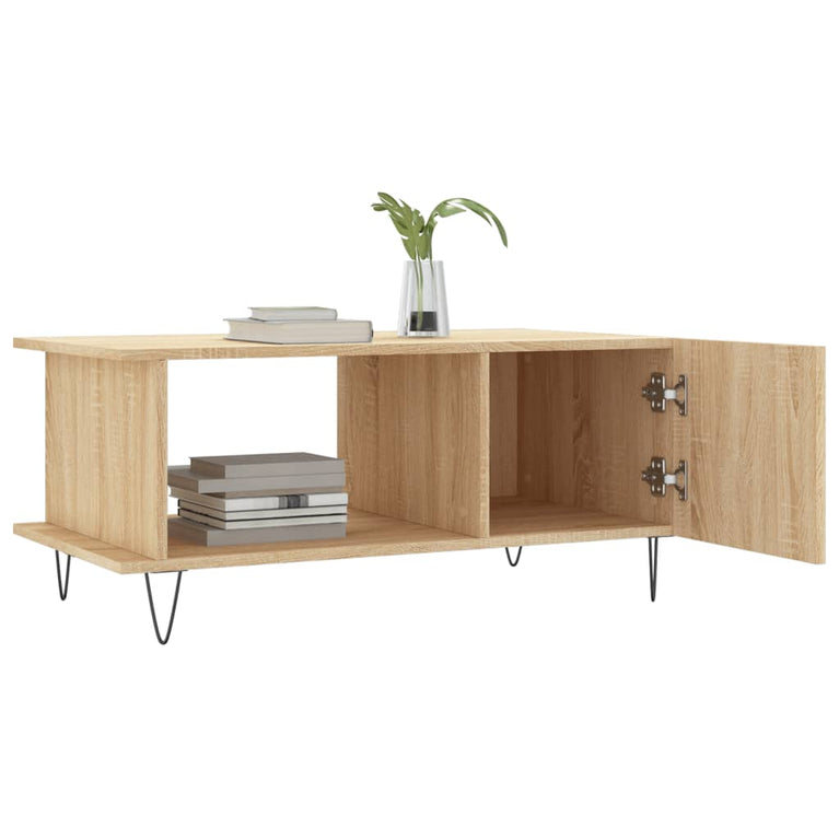 Salontafel 90x50x40 cm bewerkt hout sonoma eikenkleurig MeubelReus