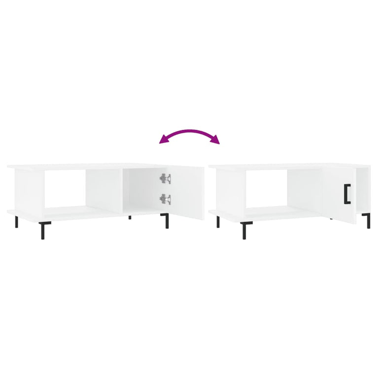 Salontafel 90x50x40 cm bewerkt hout wit MeubelReus