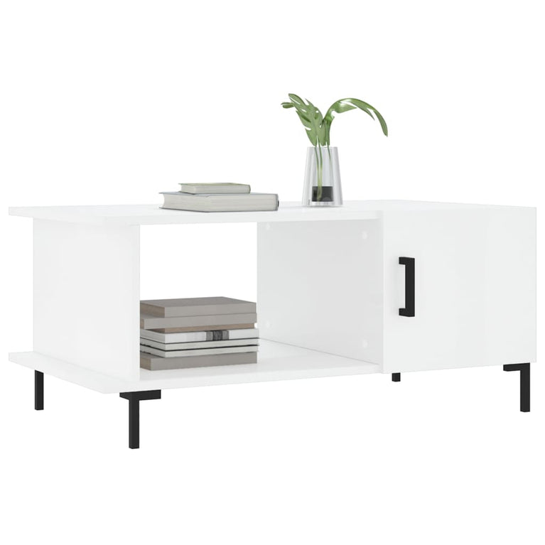 Salontafel 90x50x40 cm bewerkt hout hoogglans wit MeubelReus