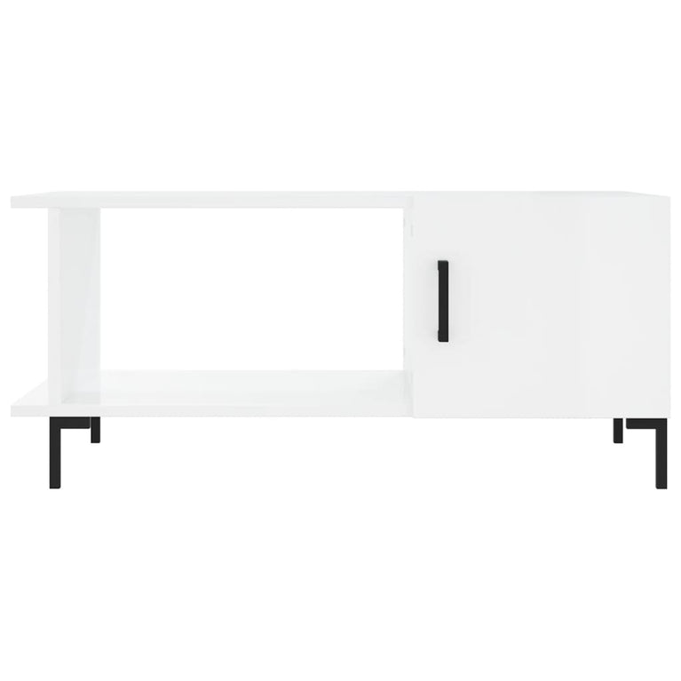 Salontafel 90x50x40 cm bewerkt hout hoogglans wit MeubelReus