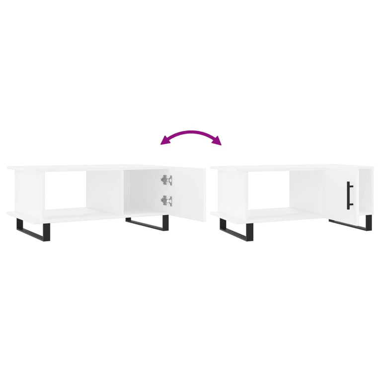 Salontafel 90x50x40 cm bewerkt hout wit MeubelReus