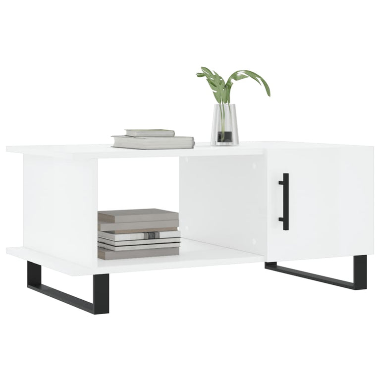 Salontafel 90x50x40 cm bewerkt hout hoogglans wit MeubelReus