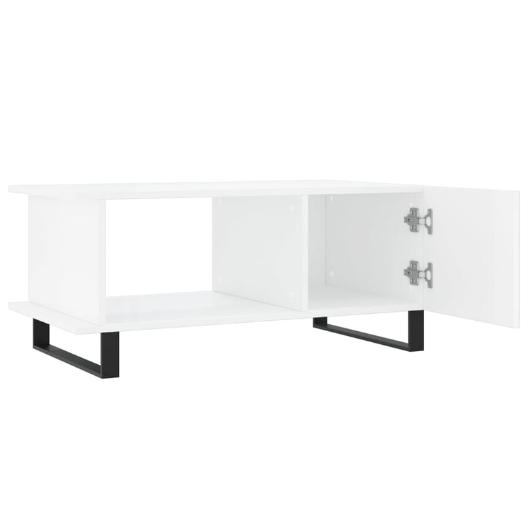 Salontafel 90x50x40 cm bewerkt hout hoogglans wit MeubelReus