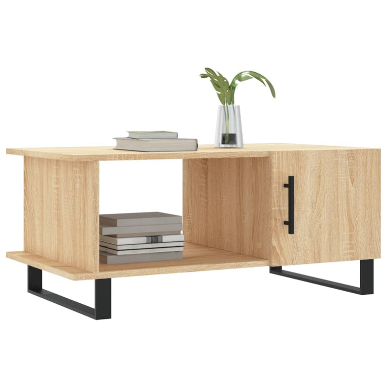 Salontafel 90x50x40 cm bewerkt hout sonoma eikenkleurig MeubelReus