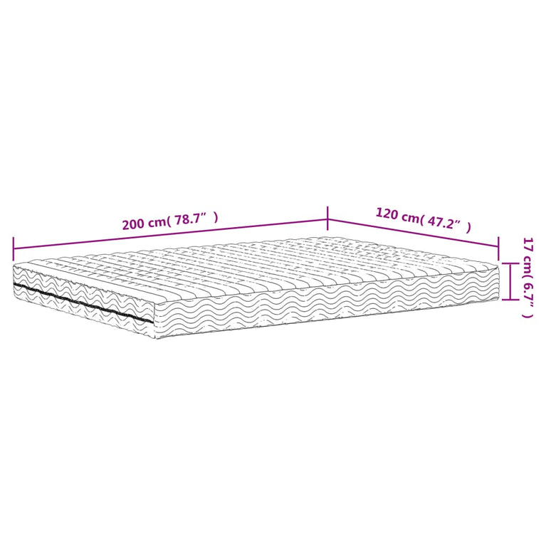 Schuimmatras hardheid H2 H3 120x200 cm wit MeubelReus