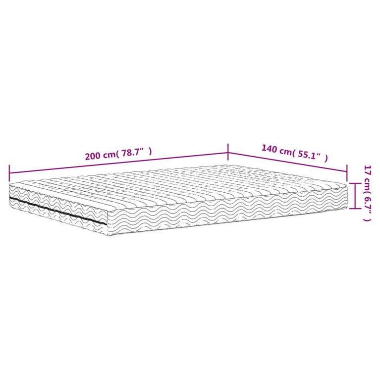 Schuimmatras hardheid H2 H3 140x200 cm wit MeubelReus