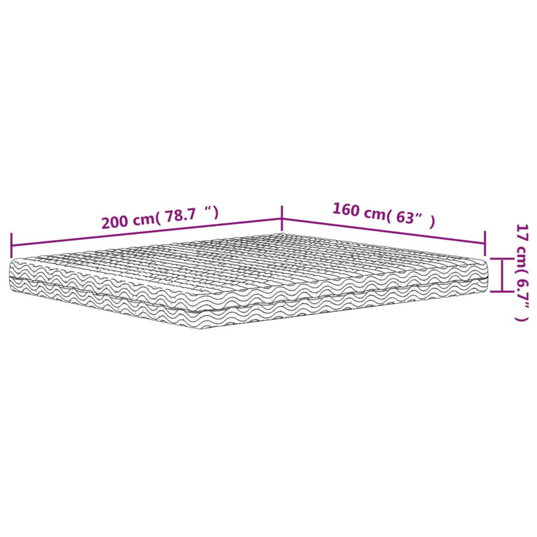 Schuimmatras hardheid H2 H3 160x200 cm wit MeubelReus