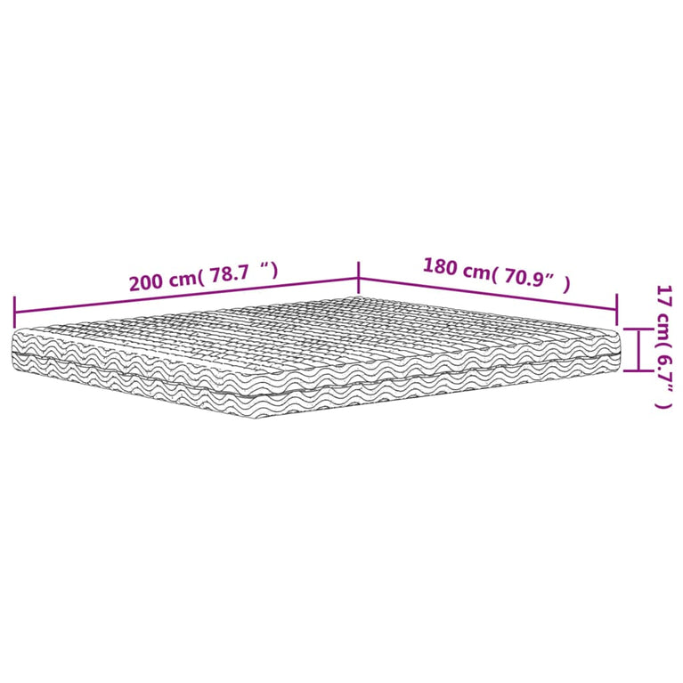 Schuimmatras hardheid H2 H3 180x200 cm wit MeubelReus