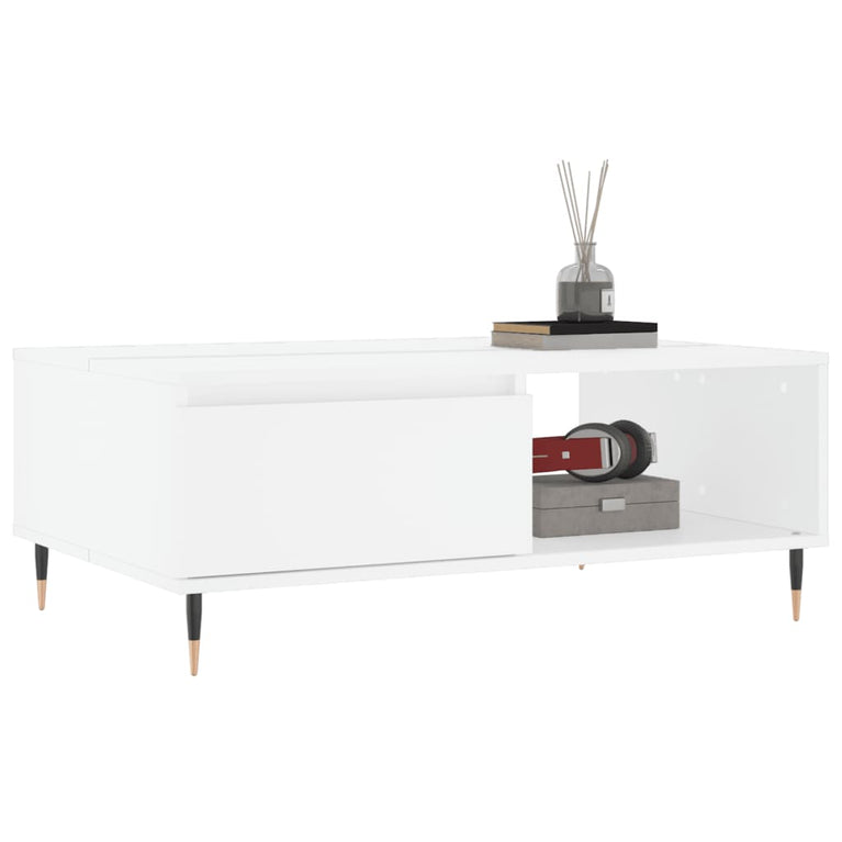 Salontafel 90x60x35 cm bewerkt hout wit MeubelReus