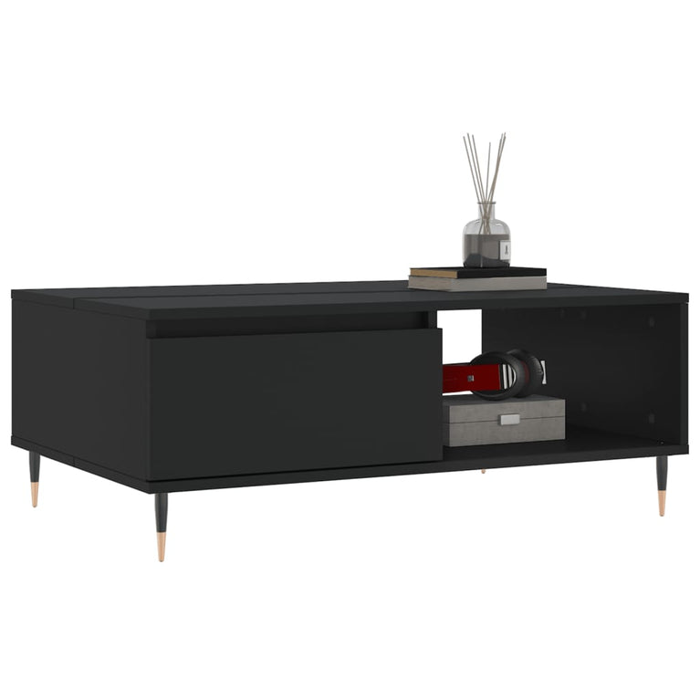 Salontafel 90x60x35 cm bewerkt hout zwart MeubelReus
