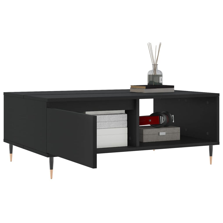 Salontafel 90x60x35 cm bewerkt hout zwart MeubelReus