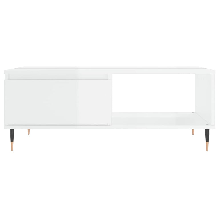 Salontafel 90x60x35 cm bewerkt hout hoogglans wit MeubelReus