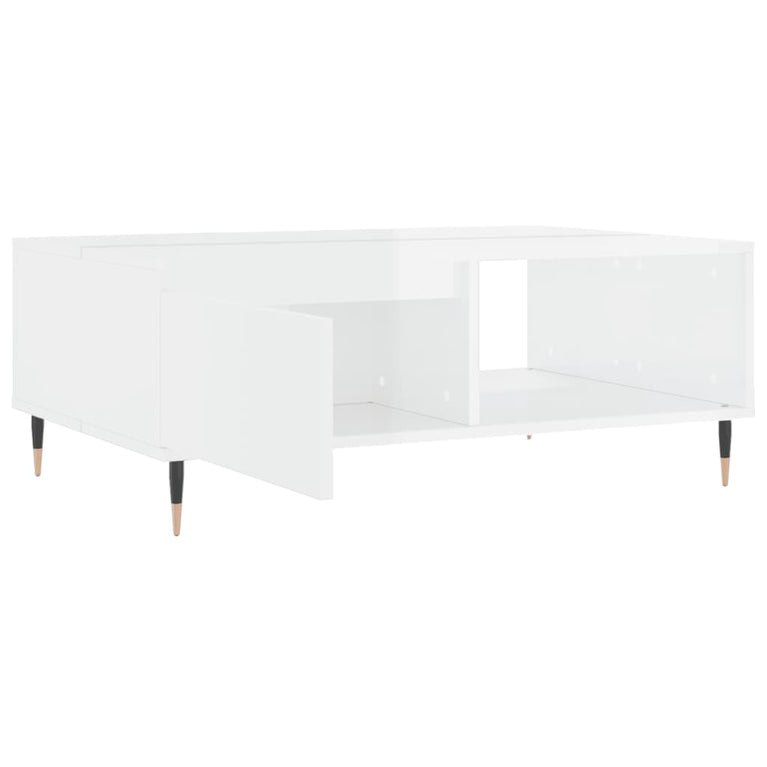Salontafel 90x60x35 cm bewerkt hout hoogglans wit MeubelReus